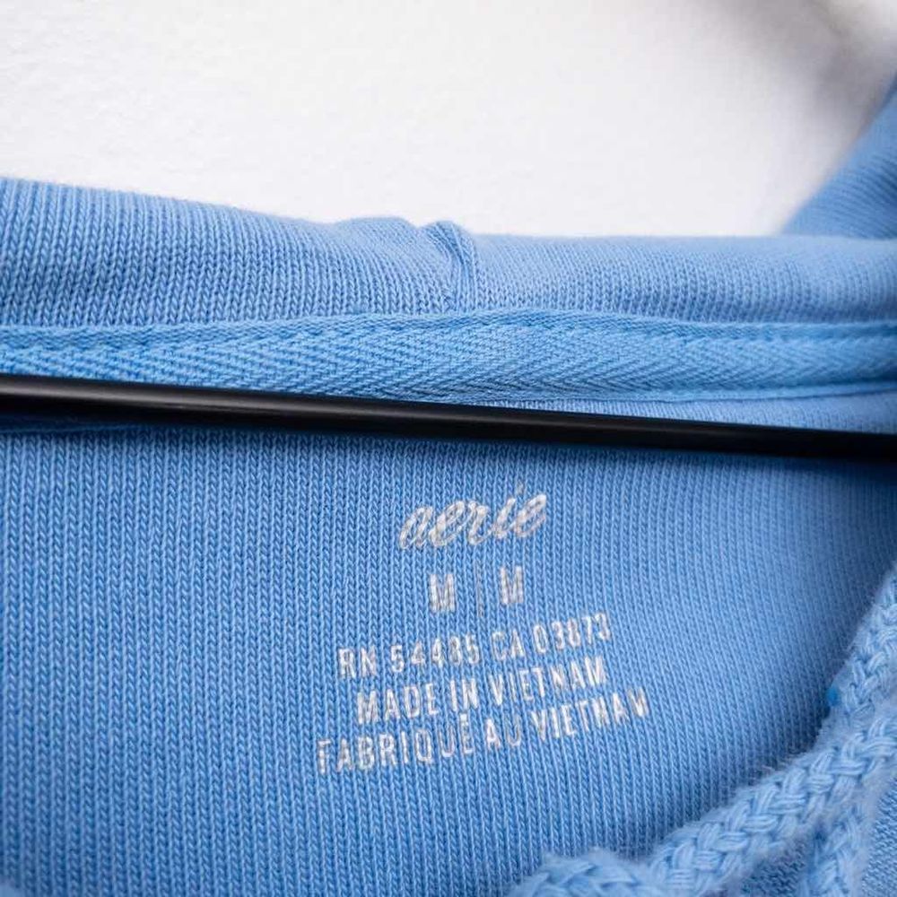 Aerie Sunday Soft Lace Up Sweatshirt Blue Size Medium - Picture 3 of 8